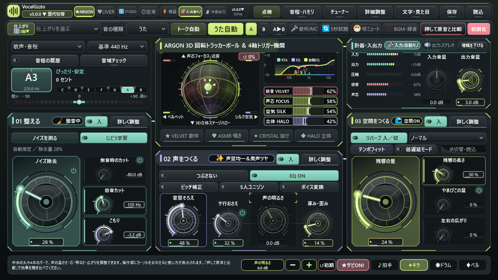 VocalGzzio 5.0.0 総合画面
